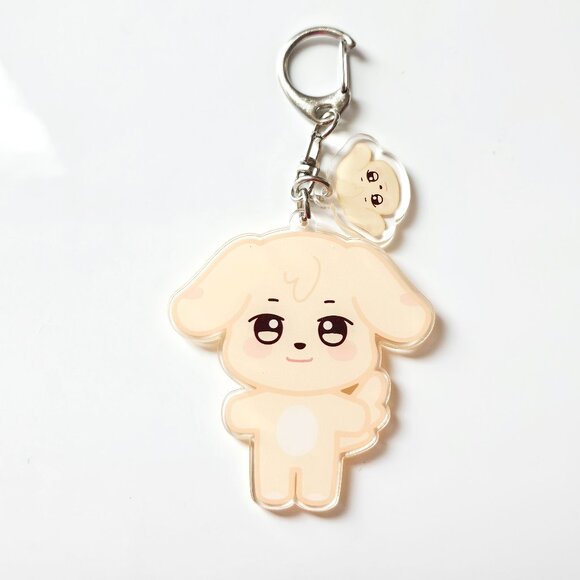 Puppy Acrylic Keychain Charm Kawaii Dog Anime Chibi-style Bag Accessory Gift - Picture 1 of 2